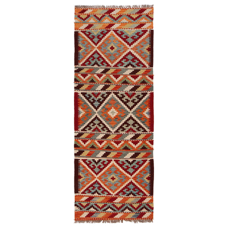 Short Chobi Kilim Runner 2' 5" x 6' 7" ft / 74 x 200 cm - No. W34776