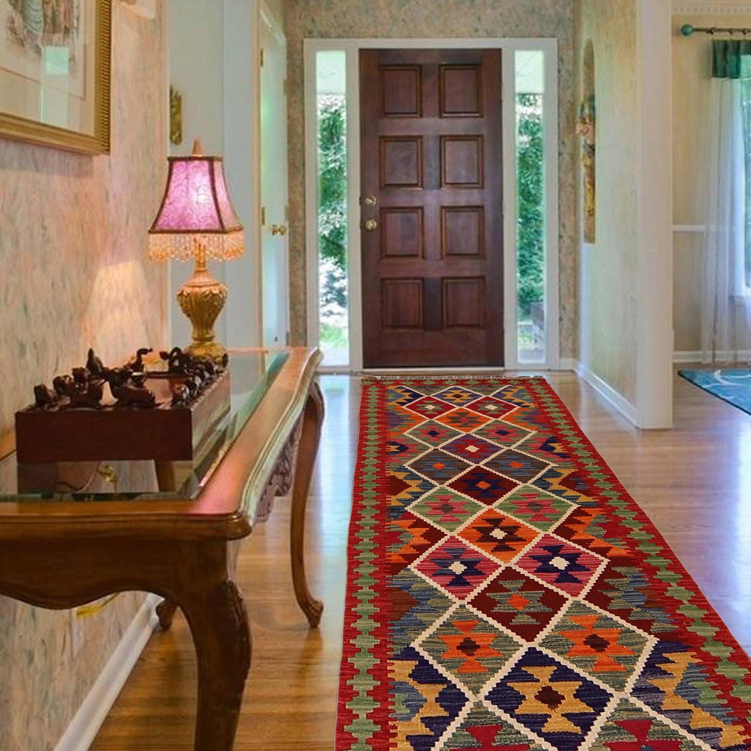 Handmade Vegetable Kilim Runner 2' 4"x 6' 3" ft / 70 x 191 cm - No. W34785