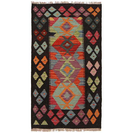 Small Size Chobi Kilim 2' 4" x 4' 3" ft / 71 x 130 cm - No. W34793
