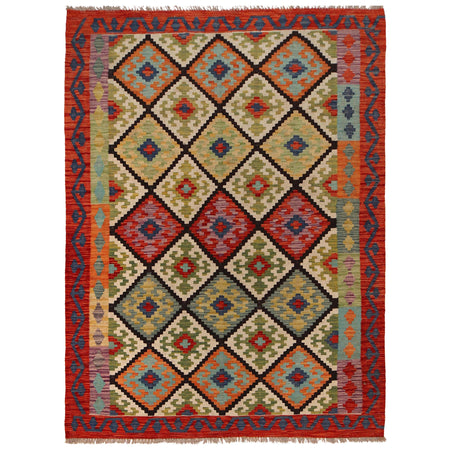 Handmade Vegetable Kelim 5' 1" x 6' 10" ft / 154 x 208 cm - No. W34799