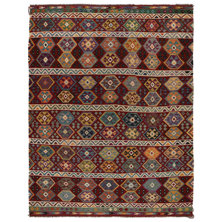 Hand Woven Wool Kelim 8' 10" x 11' 7" ft / 268 x 352 cm - No. W34812