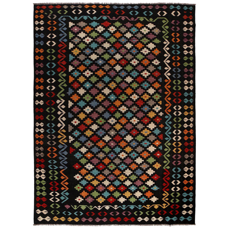 Handmade Turkish Design Wool Kilim 8' 8" x 12' 0" ft / 263 x 367 cm - No. W34815