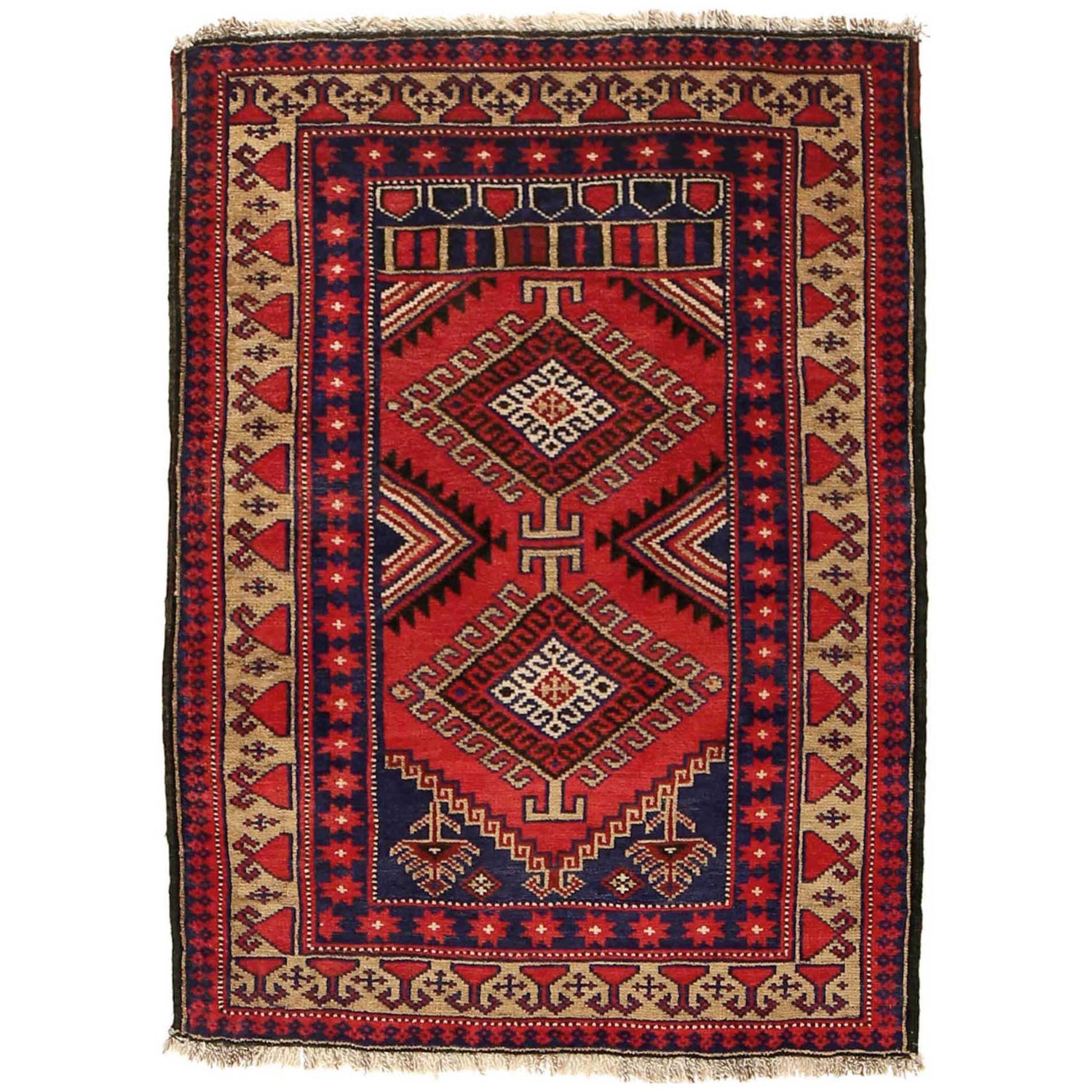 Hand Knotted Baluchi Rug 2' 10" x 3' 10" ft / 87 x 116 cm - No. W35149