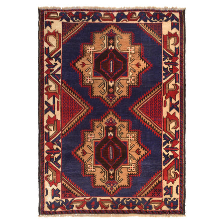 Blue Baluchi Rug  4' 0" x 5' 8" ft / 122 x 173 cm - No. W35444