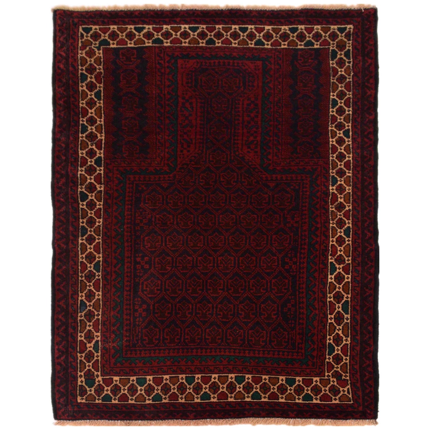 Islamic Prayer Carpet 2' 11" x 4' 4" ft / 90 x 131 cm - No. W35447