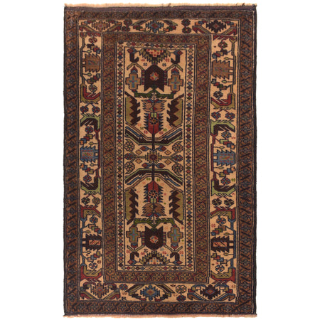 Traditional Baloch Rug 3' 0" x 5' 2" ft / 91 x 157 cm - No. W35453