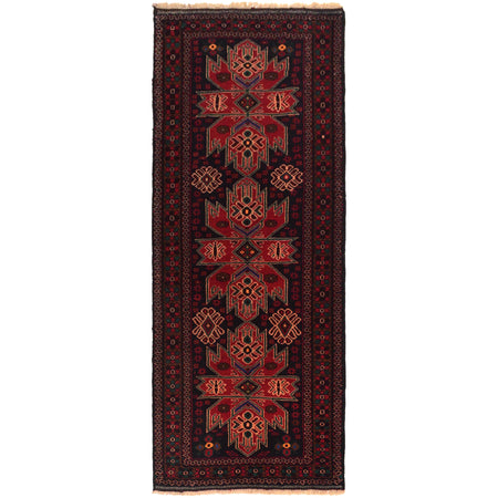 Traditional Handwoven Baluch Runner 2' 8" x 6' 8" ft / 81 x 203 cm - No. W35460