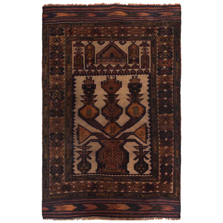 Hand Knotted Prayer Rug 2' 7" x 4' 4" ft / 80 x 131 cm - No. W35520