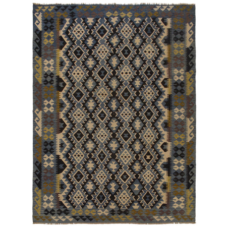 Hand Knotted Flatweave Kilim 6' 7" x 9' 6" ft / 201 x 290 cm - No. W35524