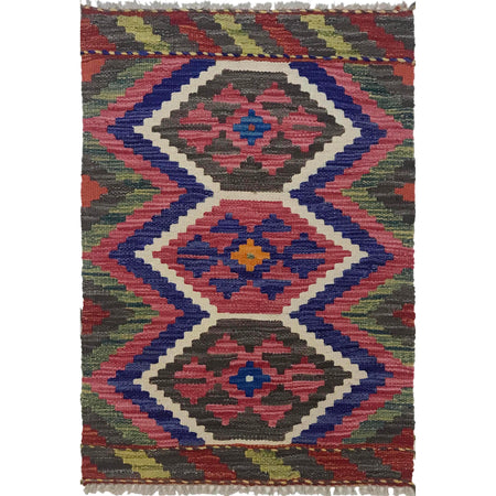 Hand Knotted Flatweave Kilim 1' 11" x 2' 10" ft / 58 x 86 cm - No. W35544