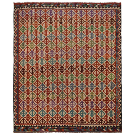 Hand Woven Wool Kelim 9' 11" x 13' 0" ft / 302 x 396 cm - No. W35577