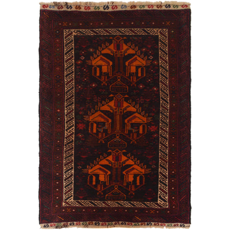 Baluch Small Size Rug 2' 9" x 4' 7" ft / 85 x 140 cm - No. W35619
