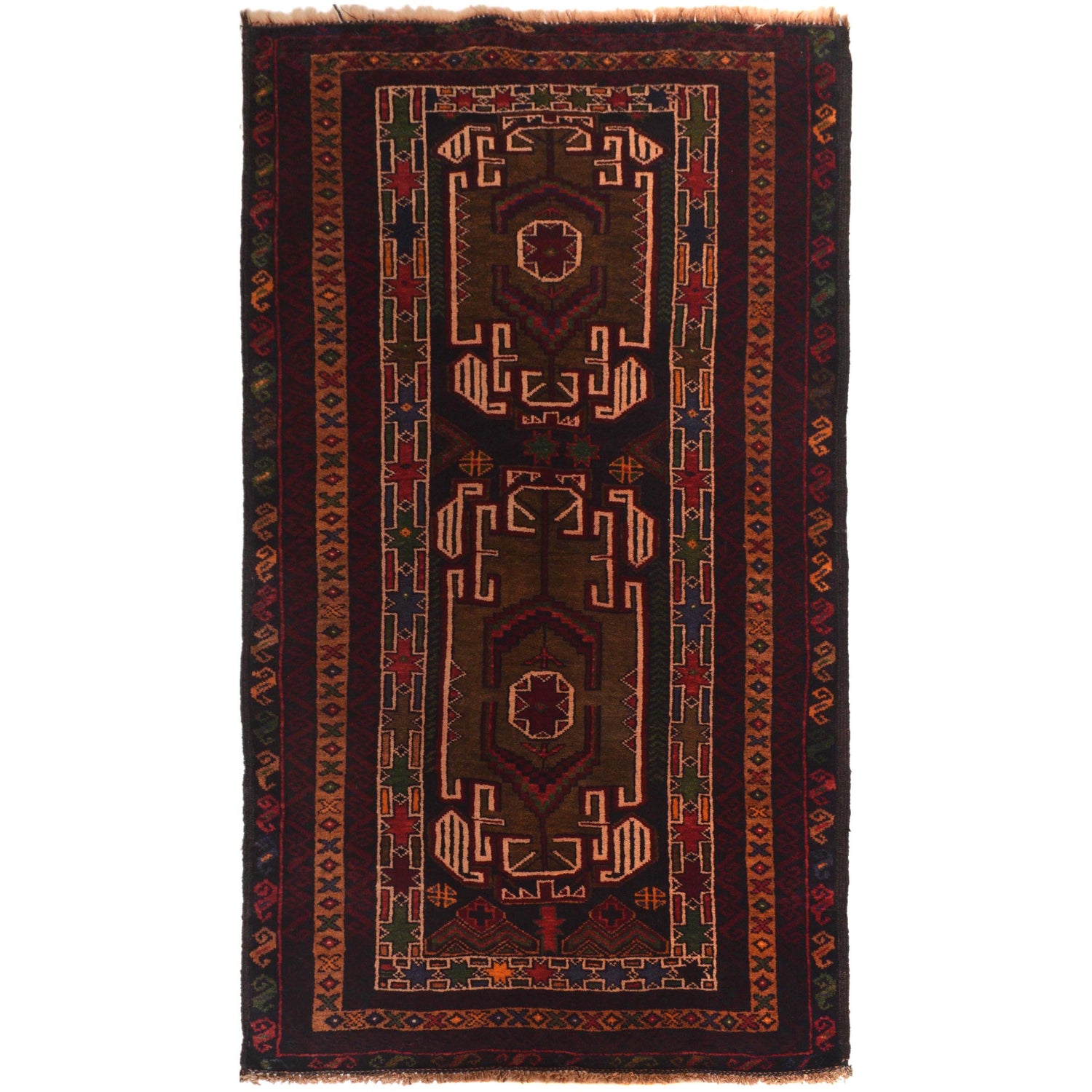 Tribal Baloch Rug 2' 8" x 4' 10" ft / 81 x 147 cm - No. W35624