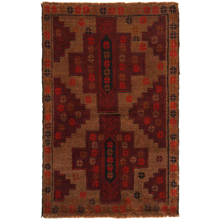 Tribal Baloch Rug 2' 11" x 4' 5" ft / 88 x 135 cm - No. W35777