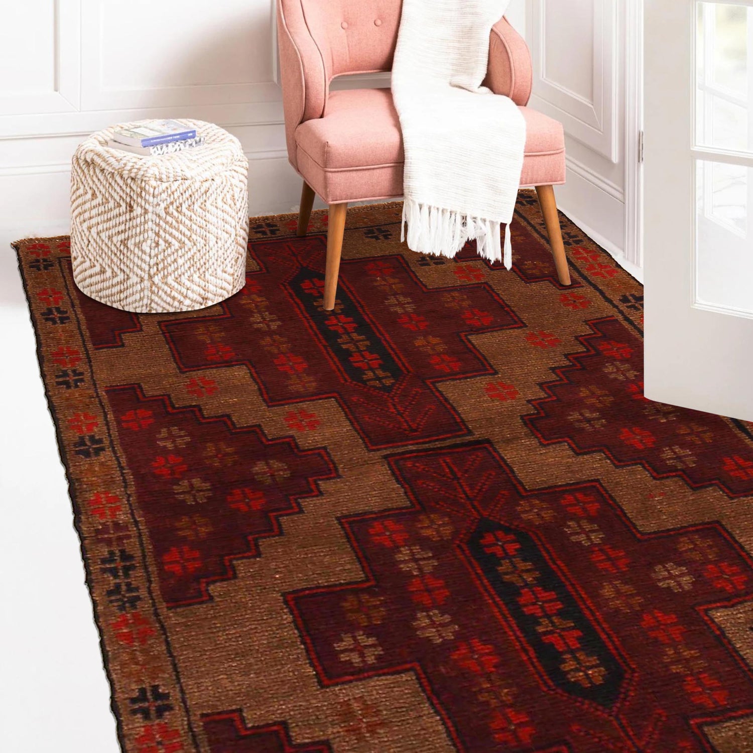 Tribal Baloch Rug 2' 11" x 4' 5" ft / 88 x 135 cm - No. W35777