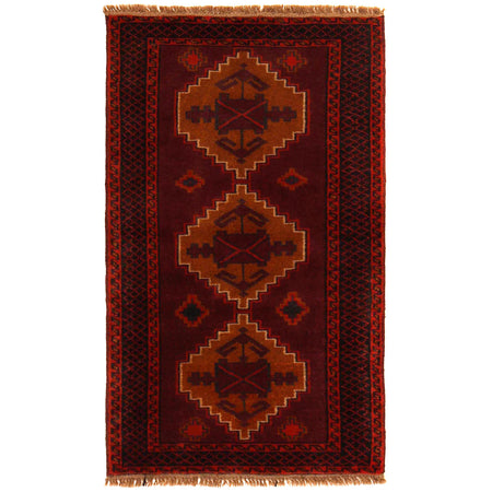 Traditional Baloch Rug 2' 10" x 4' 8" ft / 87 x 143 cm - No. W35786