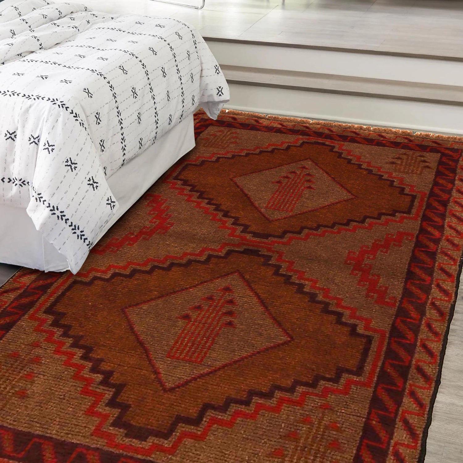 Brown Color Baluchi Rug 2' 9" x 4' 4" ft / 84 x 131 cm - No. W35788