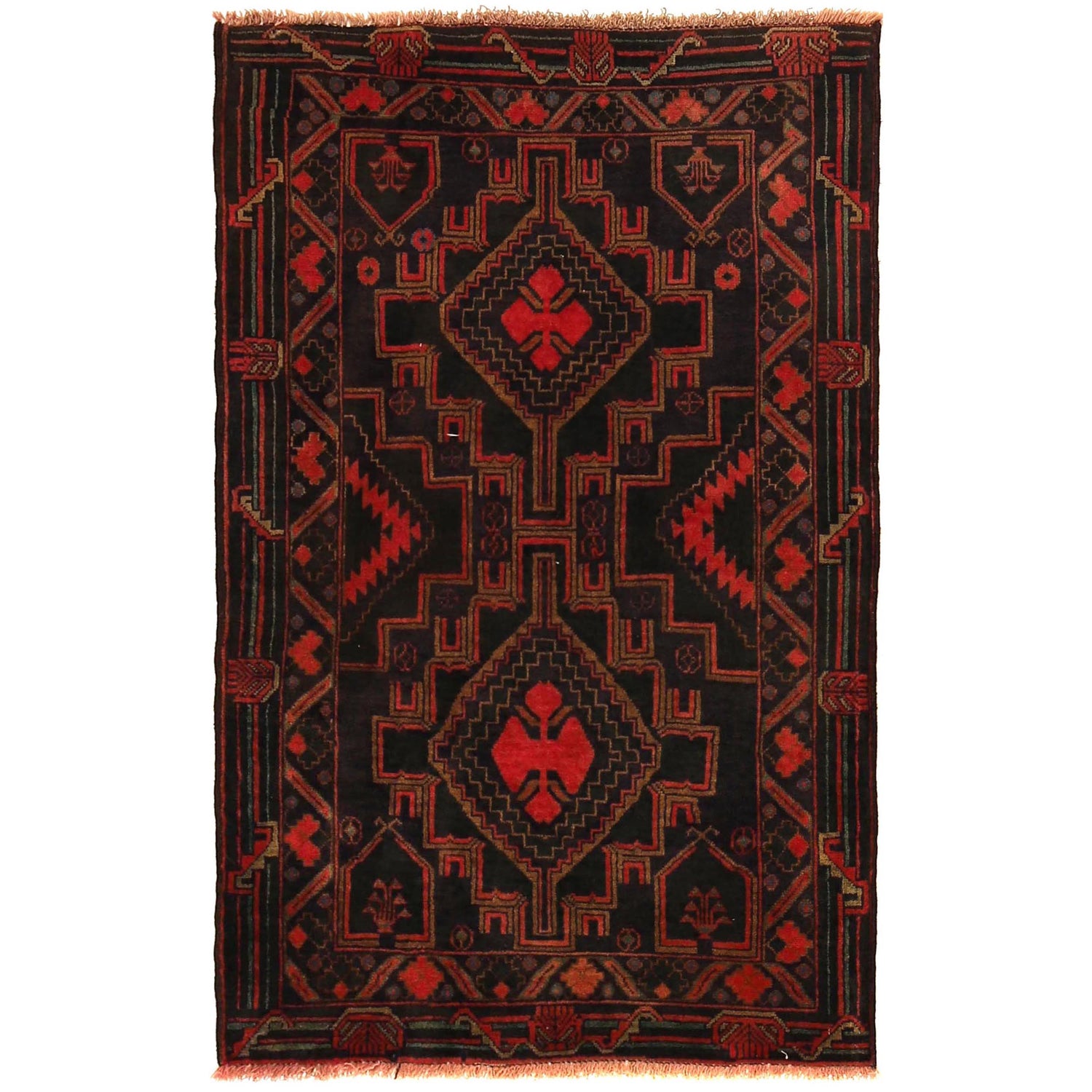 Tribal Baloch Rug  2' 11" x 4' 10" ft / 90 x 147 cm - No. W35801