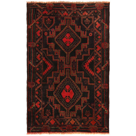 Tribal Baloch Rug  2' 11" x 4' 10" ft / 90 x 147 cm - No. W35801