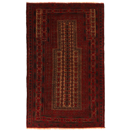 Islamic Prayer Carpet 3' 2" x 5' 1" ft / 97 x 154 cm -No. W35803
