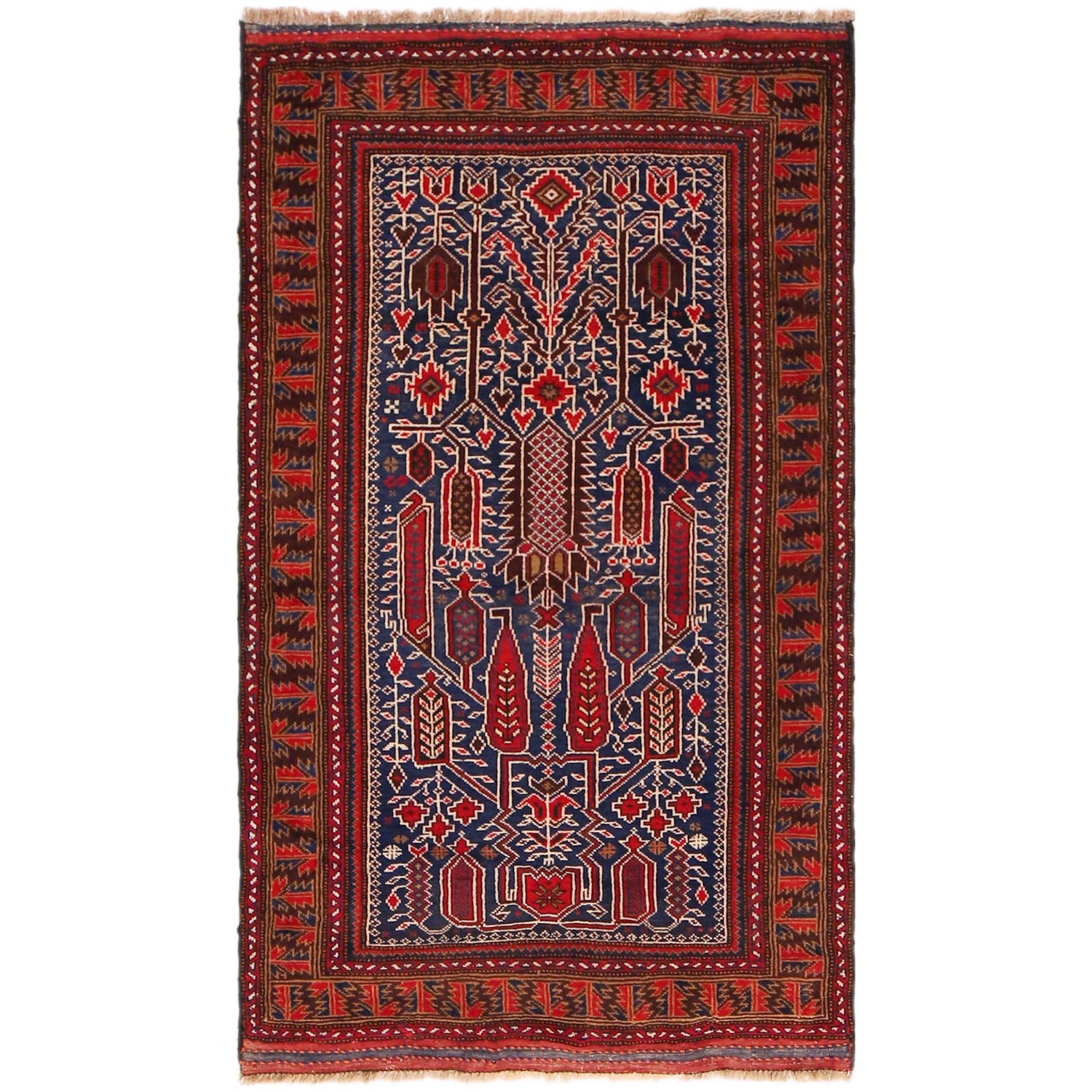 Tribal Baloch Rug 2' 11" x 4' 10" ft / 90 x 147 cm - No. W35904