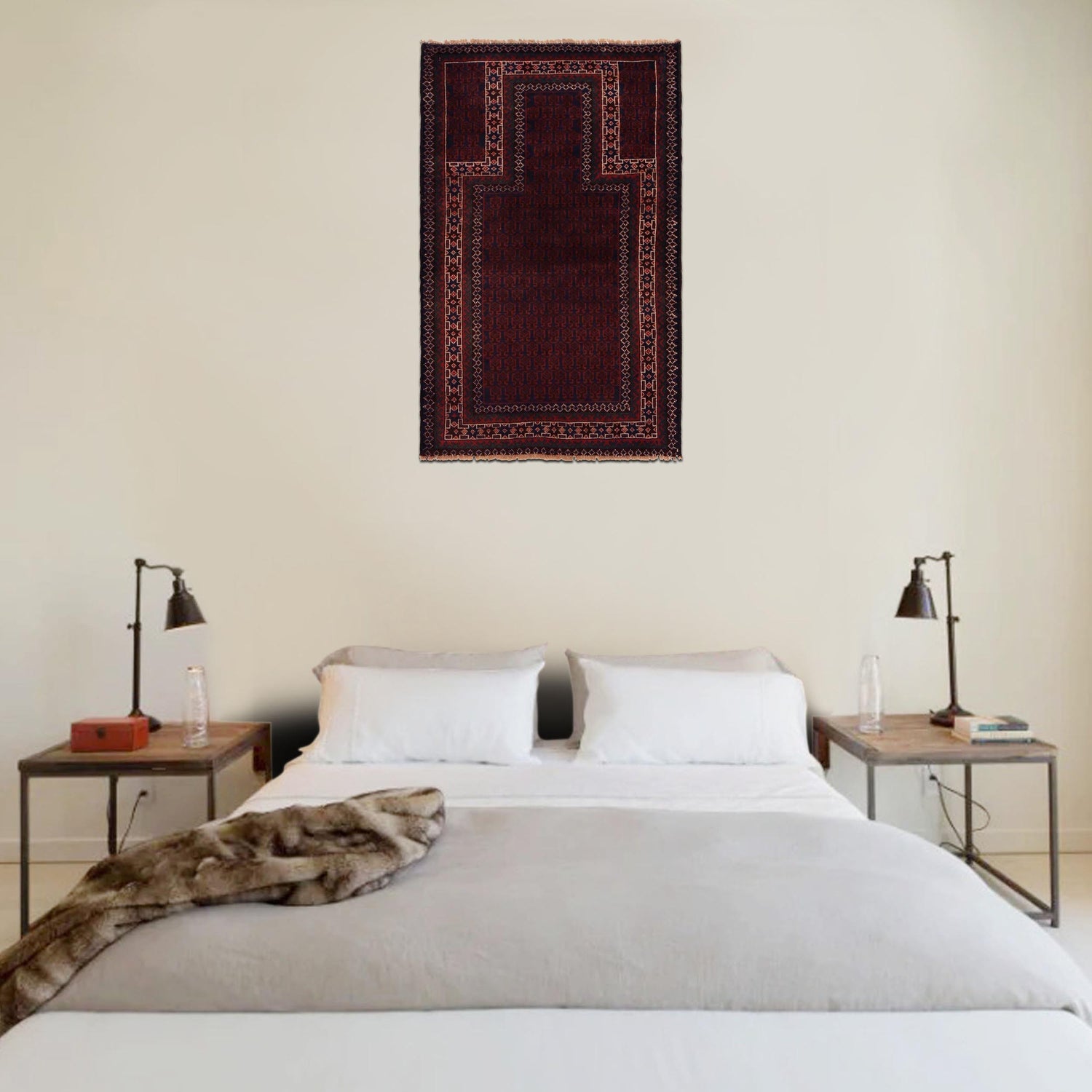 Hand Knotted Prayer Rug 2' 11" x 4' 6" ft / 88 x 138 cm -No. W35905