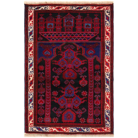 Hand Knotted Baluchi Rug 2' 6" x 3' 8" ft / 75 x 112 cm - No. W35907