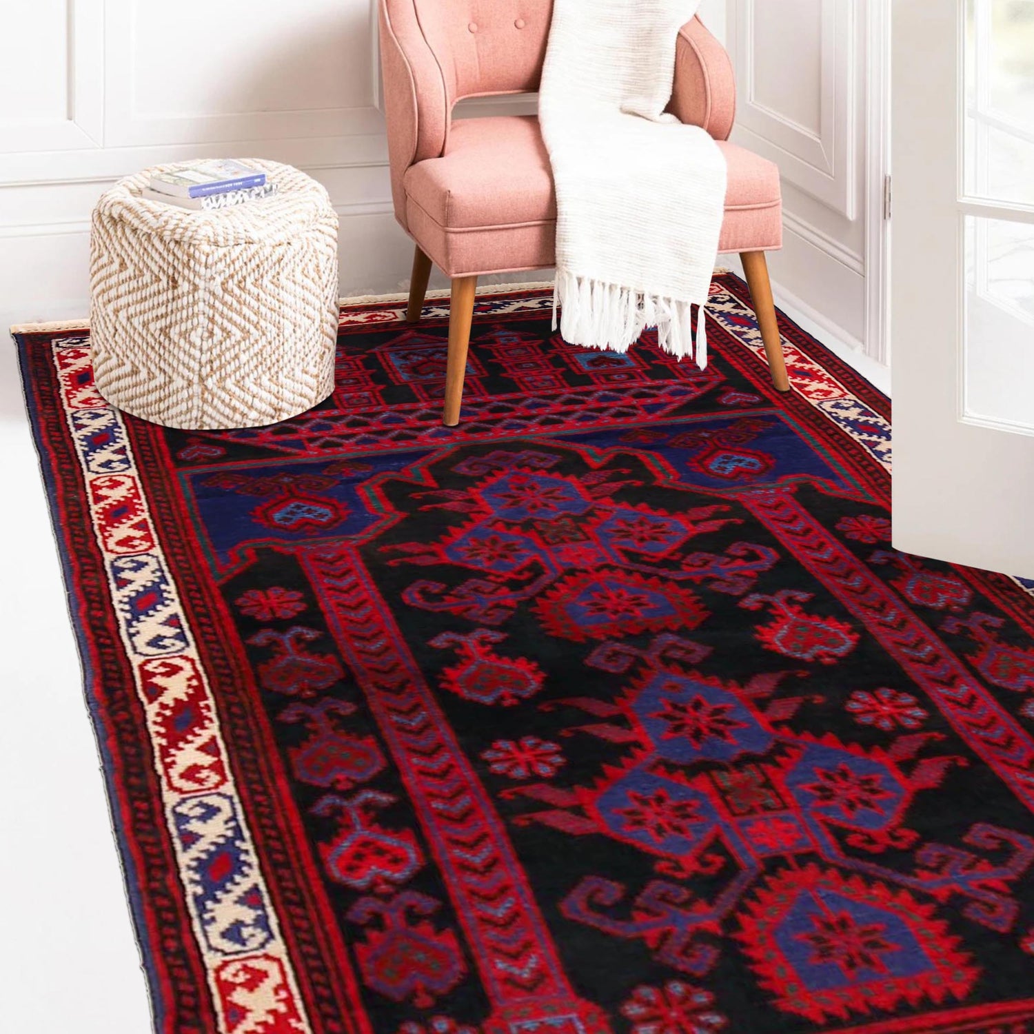 Hand Knotted Baluchi Rug 2' 6" x 3' 8" ft / 75 x 112 cm - No. W35907