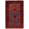 Handmade Prayer Rug 2' 11" x 4' 6" ft / 89 x 137 cm -No. W35909