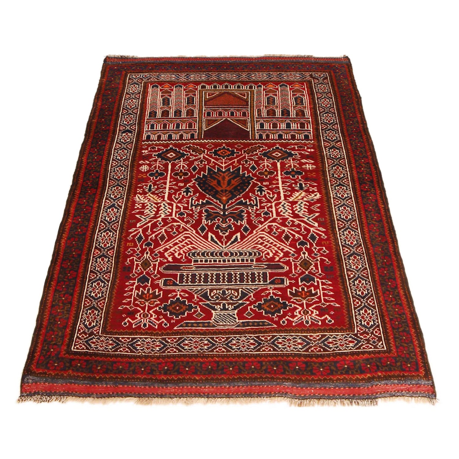Small Prayer Carpet 3' 4" x 4' 11" ft / 102 x 150 cm -No. W35910