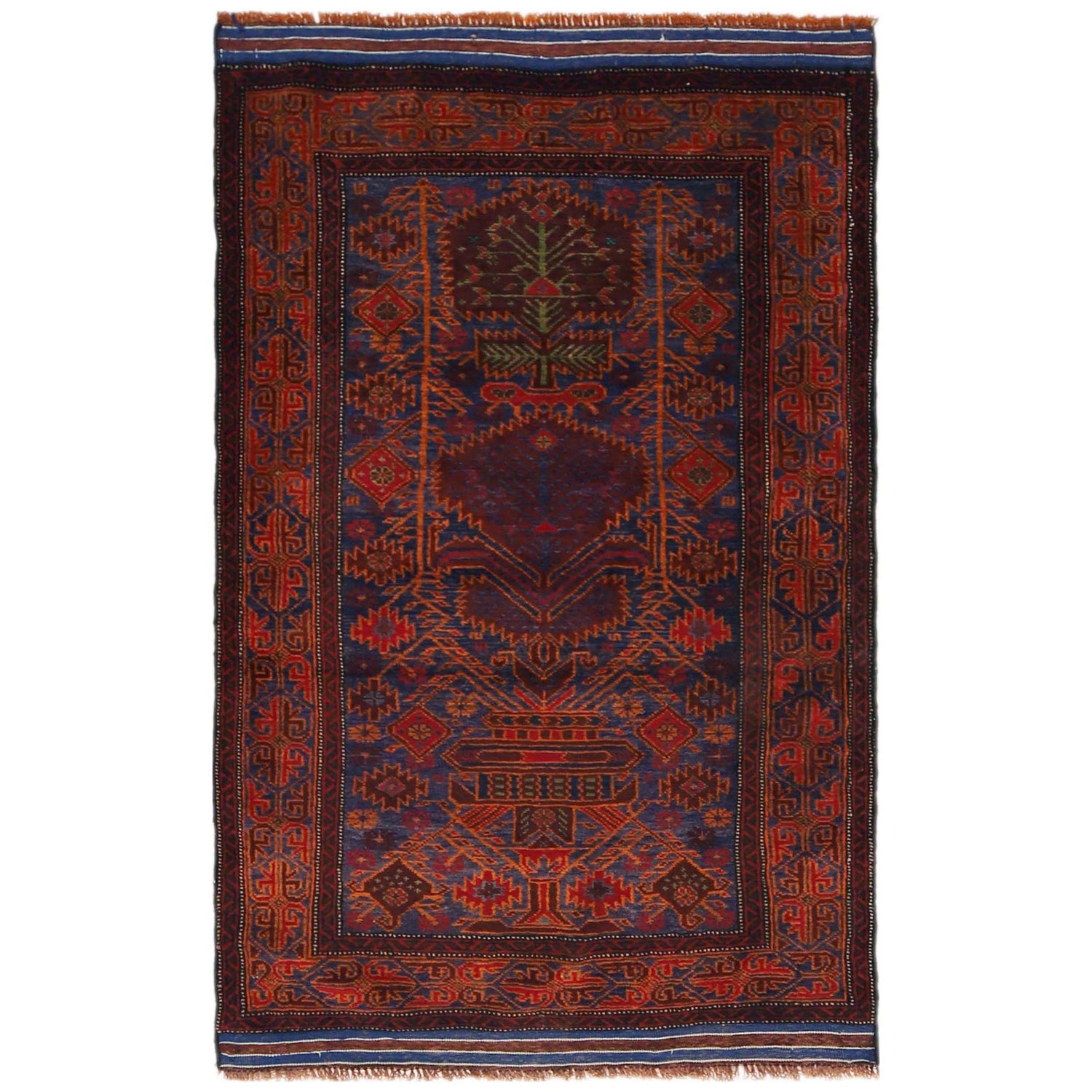 Multi Color Baluchi Rug 3' 1" x 5' 2" ft / 95 x 158 cm - No. W35913