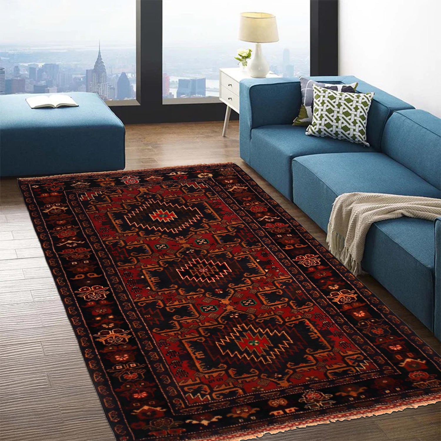 Baluch Short Rug 3' 7" x 6' 8" ft / 108 x 204 cm - No. W35927