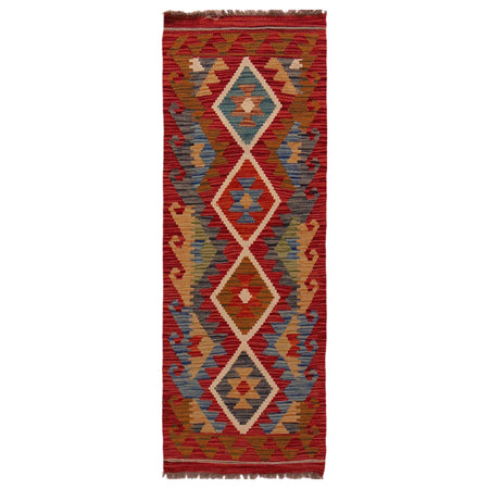 Handmade Vegetable Kelim Runner 1' 8" x 4' 11"  ft / 50 x 151 cm - No. W35937