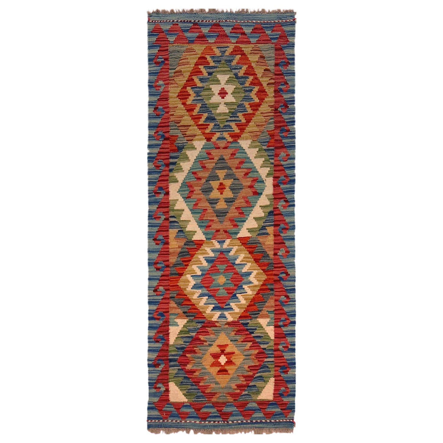 Hand Woven Wool Kelim Runner 1' 8" x 4' 11"  ft / 51 x 149 cm - No. W35939
