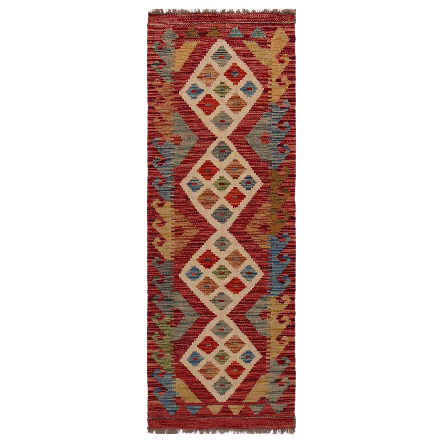 Hand Knotted Flatweave Kilim Runner 1' 8" x 4' 11"  ft / 51 x 149 cm - No. W35944