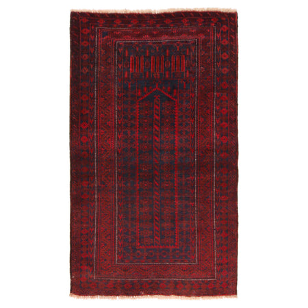 Hand Knotted Prayer Rug 2' 11" x 4' 11" ft / 89 x 151 cm -No.W36335