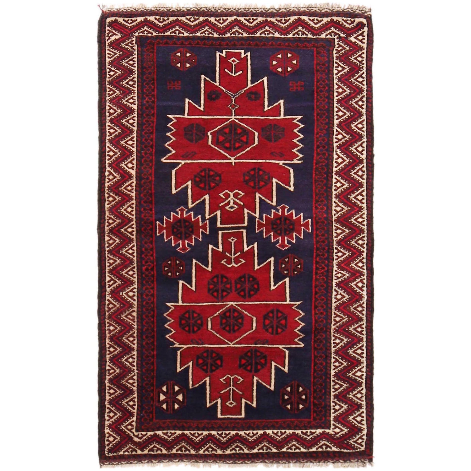 Handmade Baloch Rug 2' 11" x 4' 9" ft / 88 x 144 cm - No. W36337