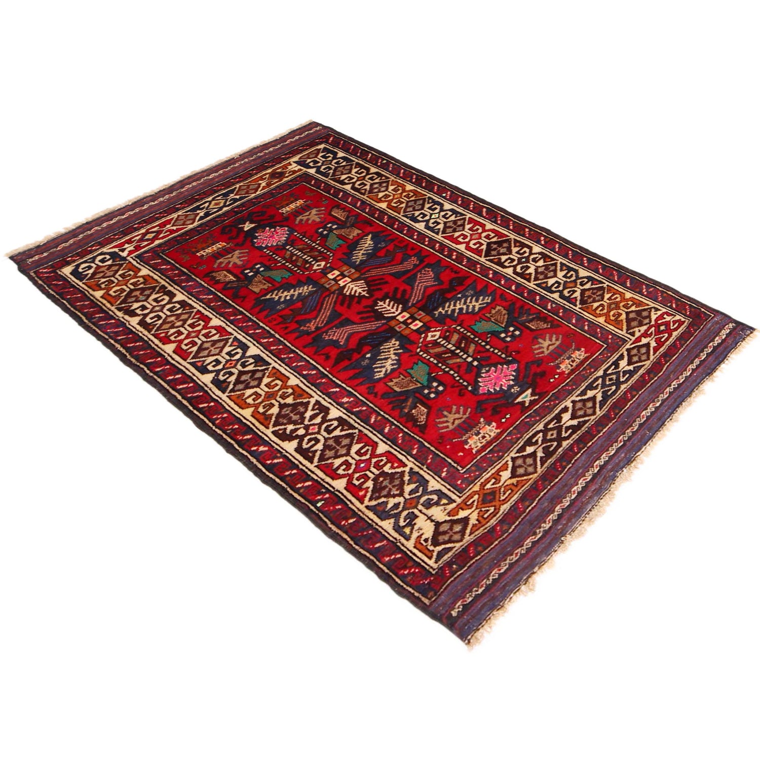 Handmade Baloch Rug 2' 11" x 4' 3" ft / 90 x 130 cm - No. W36339