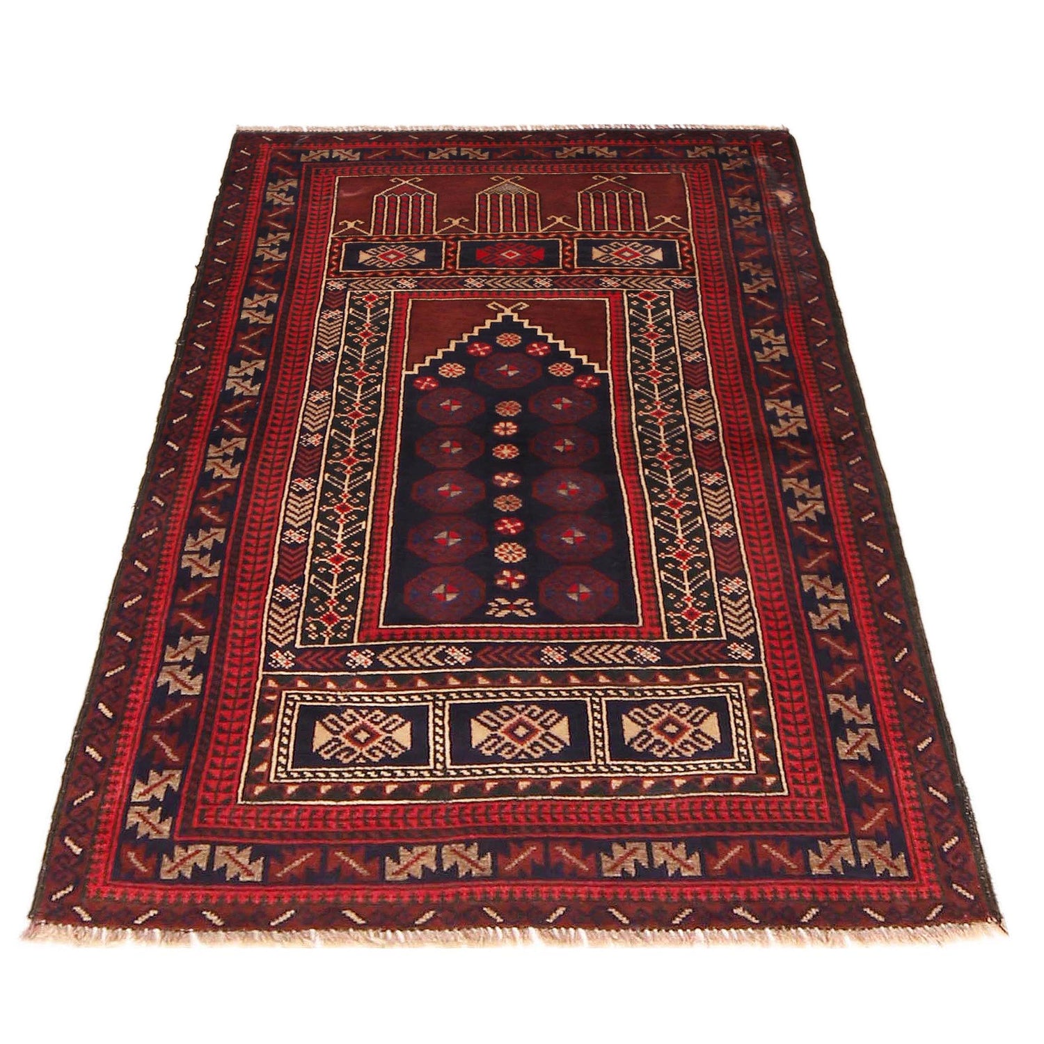 Hand Knotted Prayer Rug 2' 10" x 4' 3" ft / 87 x 130 cm - No. W36341