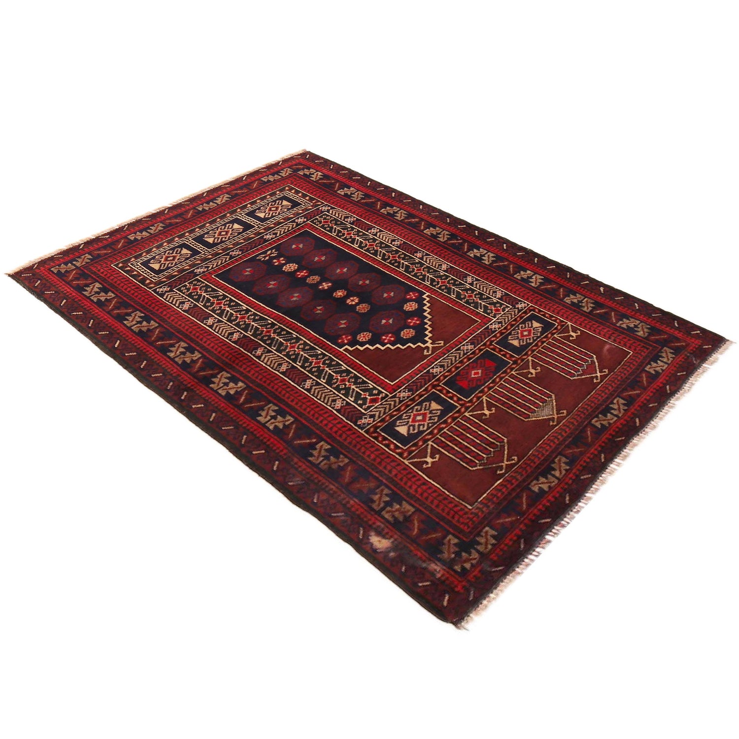 Hand Knotted Prayer Rug 2' 10" x 4' 3" ft / 87 x 130 cm - No. W36341