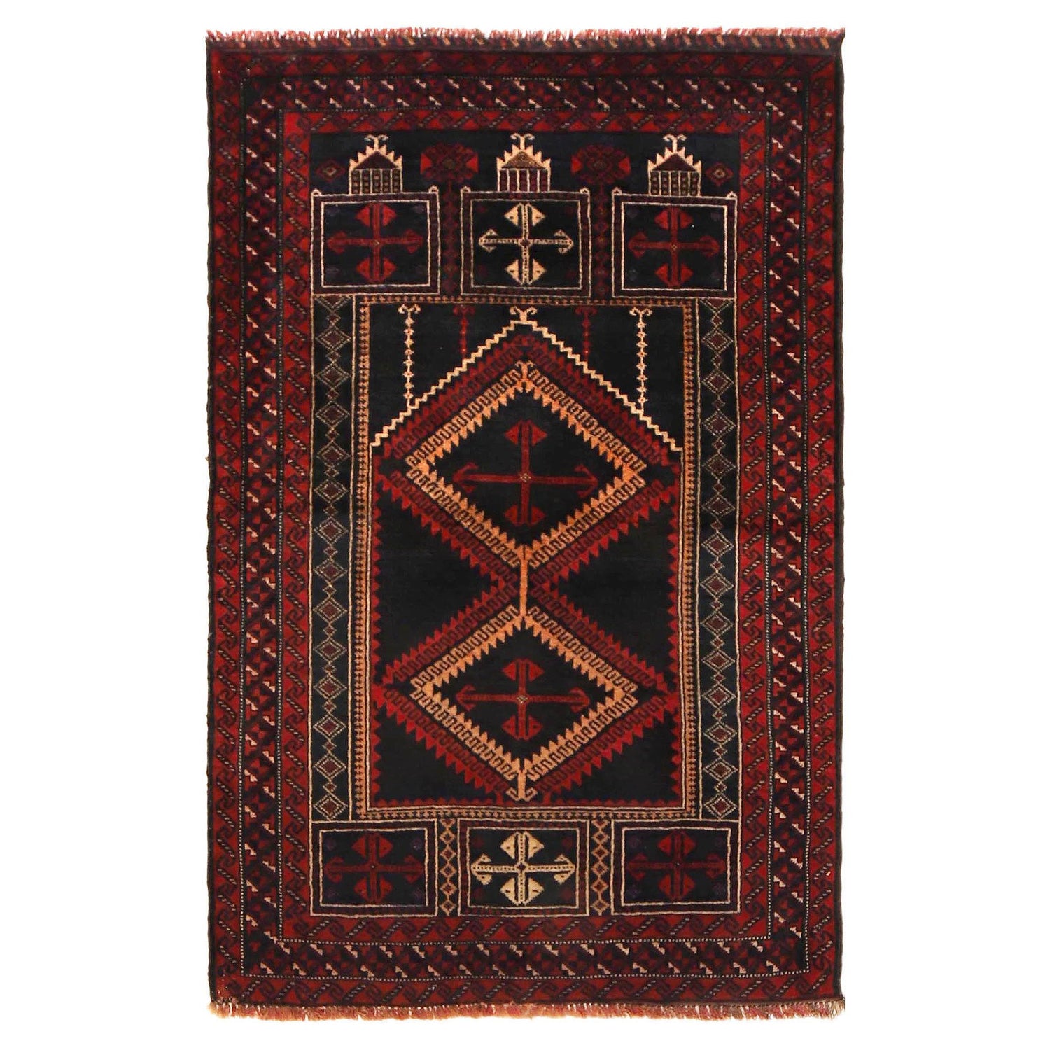 Fine Quality Prayer Rug 2' 11" x 4' 6" ft / 90 x 137 cm -No. W36342