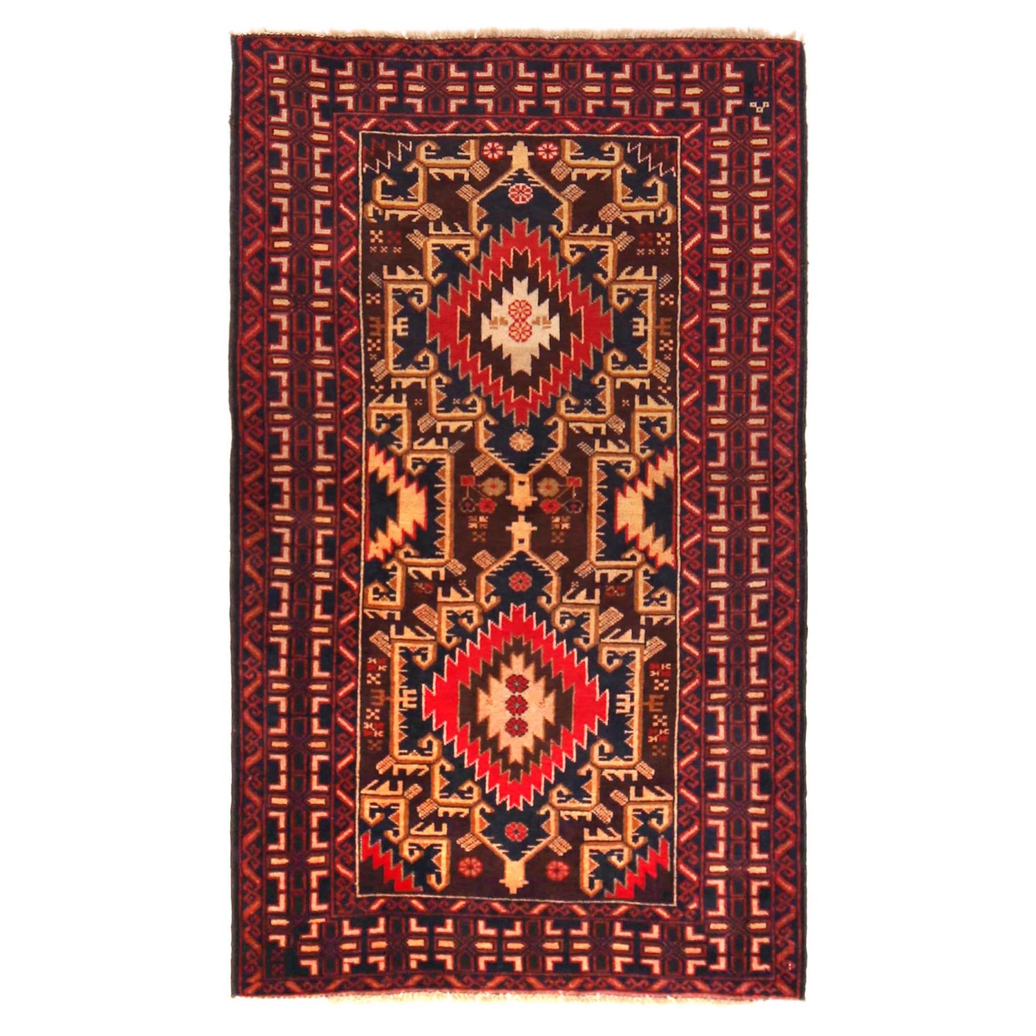 Baluch Small Size Rug 2' 10" x 4' 10" ft / 86 x 147 cm - No. W36343