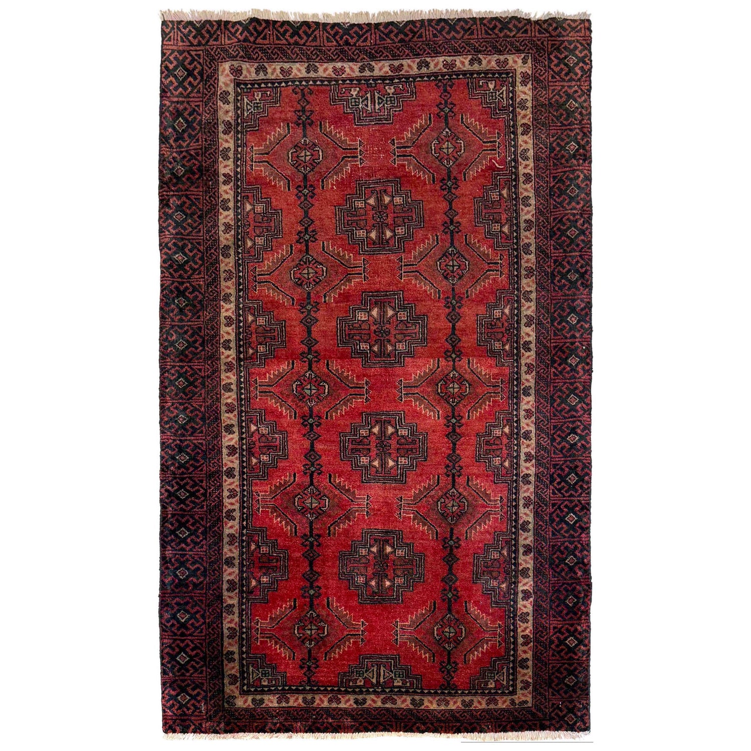 Handmade Balochi Carpet 3' 1" x 5' 3" ft / 93 x 160 cm - No. W36540