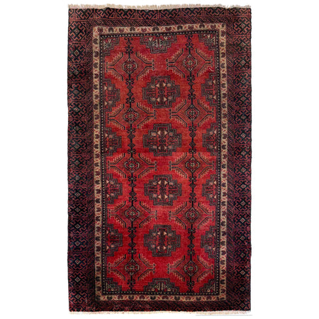Handmade Balochi Carpet 3' 1" x 5' 3" ft / 93 x 160 cm - No. W36540
