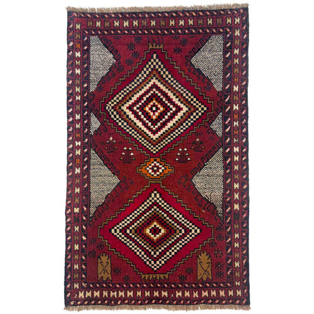 Hand Knotted Baluchi Rug 2' 11" x 4' 4" ft / 89 x 133 cm - No. W36696