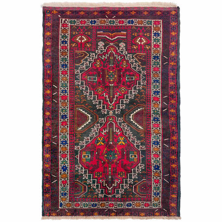 Hand Knotted Baluchi Rug 2' 8" x 4' 8" ft / 82 x 143 cm - No. W36701