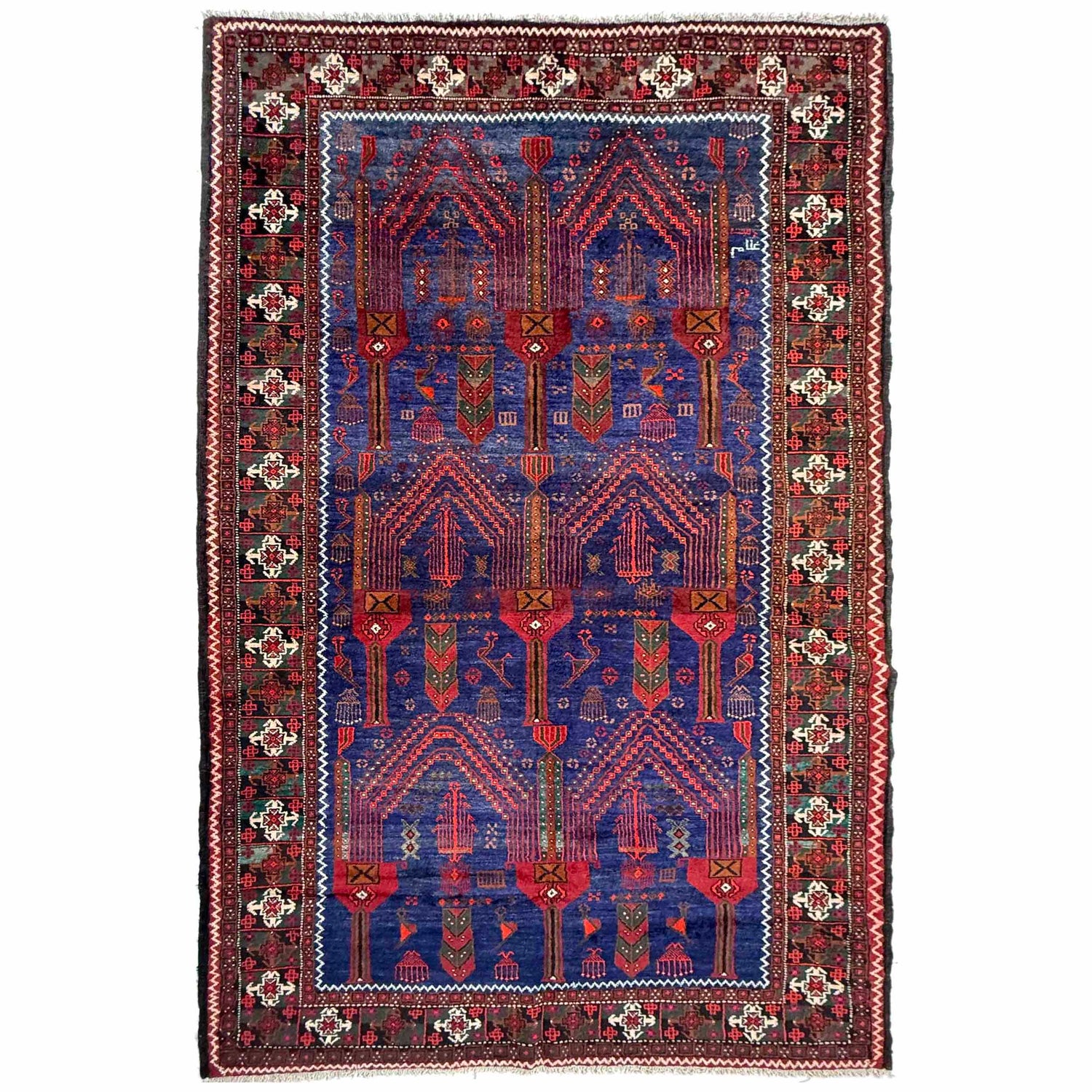 Handmade Baluchi Rug 4' 7" x 9' 2" ft / 140 x 280 cm - No. W36715