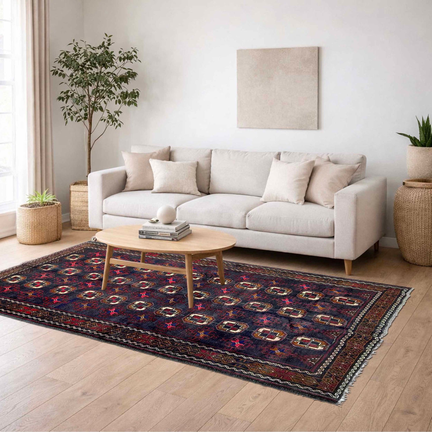 Baluch Medium Size Rug 4' 8" x 8' 11" ft / 142 x 271 cm - No. W36716