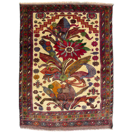 Traditional Baloch Rug 3' 5" x 4' 8" ft / 105 x 141 cm - No. W36721