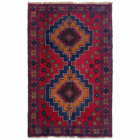 Hand Knotted Baluchi Rug 2' 11" x 4' 11" ft / 88 x 150 cm - No. W36722